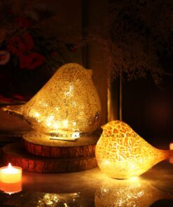 Đèn ngủ thuỷ tinh hình con chim béo màu vàng S 5