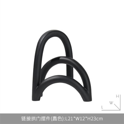 Tượng hình học uốn cong (đen) 3