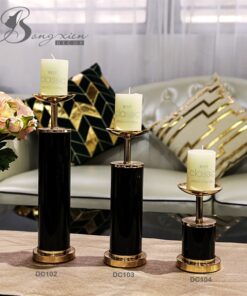 Decor Chân nến vàng đen S 11