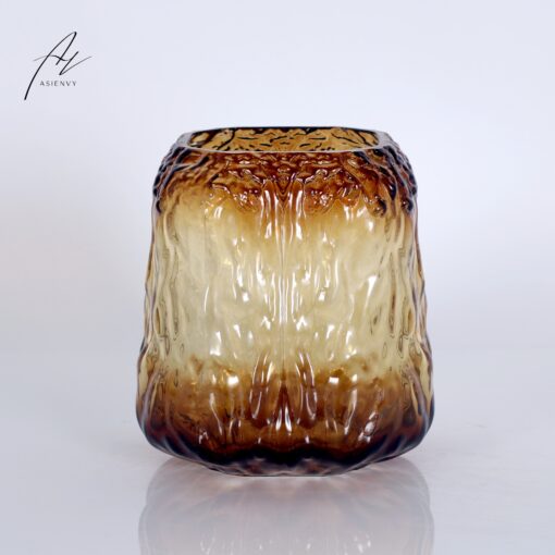 Bình thuỷ tinh gốc cây màu vàng nâu S 1