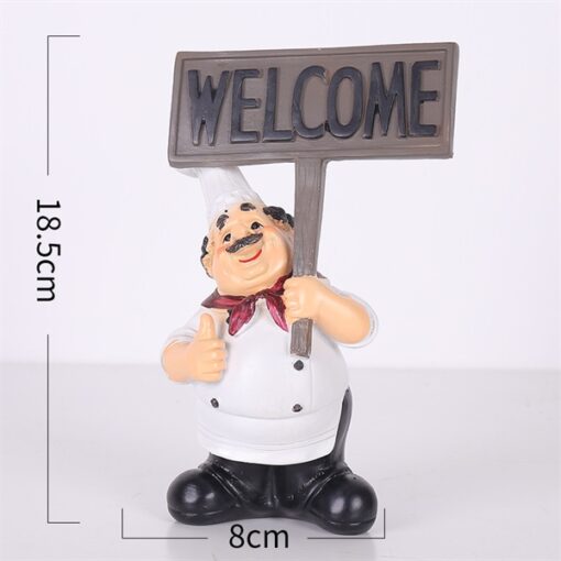 Decor ông bếp cầm bảng Welcome 1