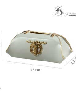 Hộp đựng giấy huơu nổi màu trắng 9