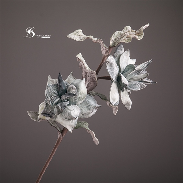 Cành 2 bông hoa phật thủ xanh dương 2 Cành 2 bông hoa phật thủ xanh dương 1