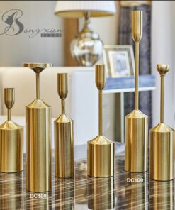 Bộ ba chân nến kim loại mạ vàng (loại B) 5