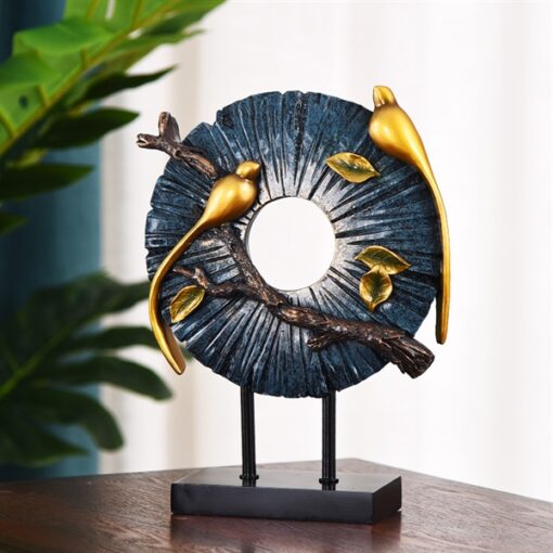 Decor tấm phong chim sẻ màu xanh 1