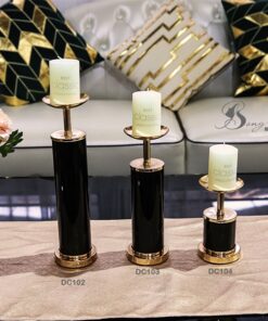 Decor Chân nến vàng đen S 15