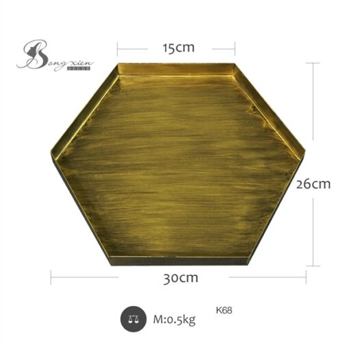 Khay lục giác màu đồng (L) 3