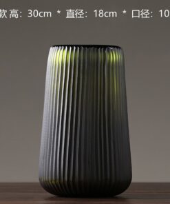 Bình thủy tinh trụ xanh lá vân xọc(M) 5