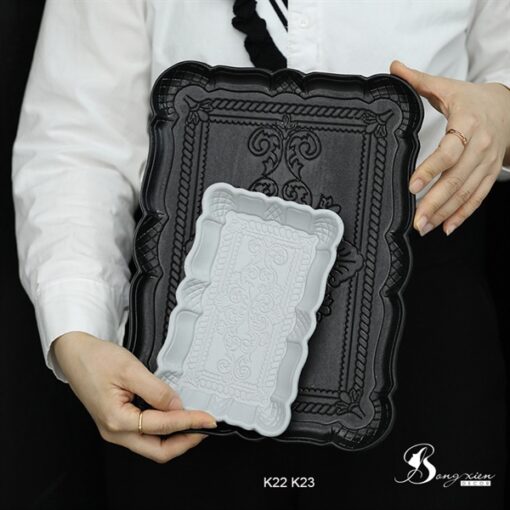 Khay gỗ màu xám 3