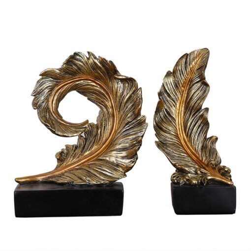 Decor lông vũ màu đồng xoắn 1