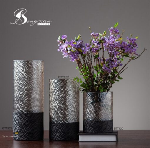 Bình trụ 2 màu xám đen hạt nhỏ (L) 3
