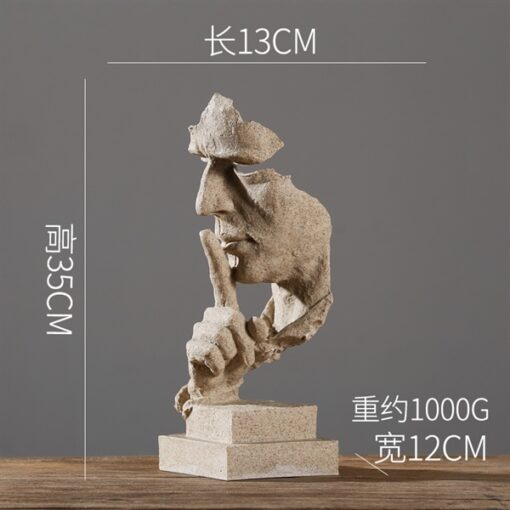 Decor tượng mặt người im lặng là vàng 1