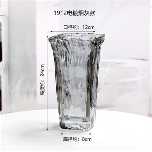Bình thủy tinh trụ vuông xám 1