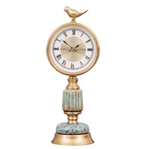 Decor đồng hồ cổ điện mặt la mã thân trụ 1