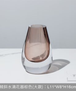Lọ hoa hình giọt nước màu hổ phách L 5