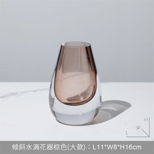 Lọ hoa hình giọt nước màu hổ phách L 3