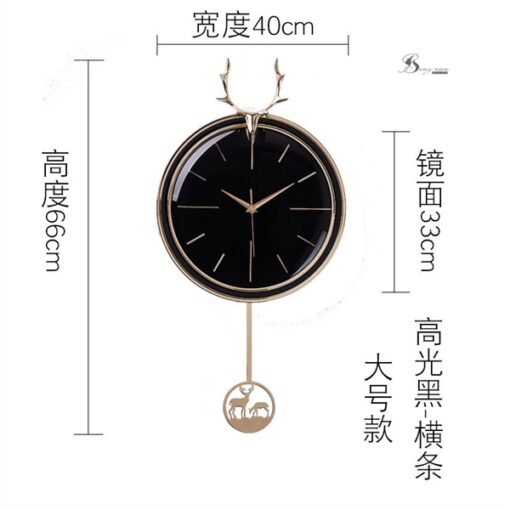 Đồng hồ mặt đen quả lắc 1