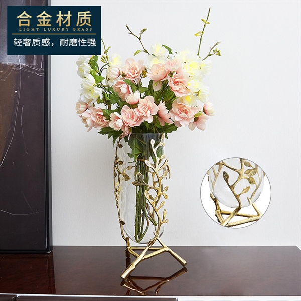 Bình TT khung sắt mạ vàng hoa mai (S) 4 Bình TT khung sắt mạ vàng hoa mai (S) 3