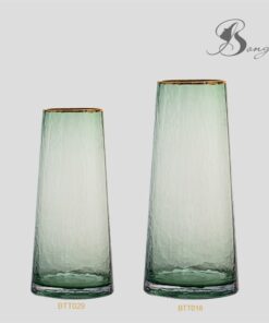 Bình trụ xanh lá M. viền vàng (S) 9