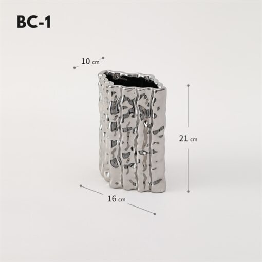 Bình gốm sông băng ánh bạc 1