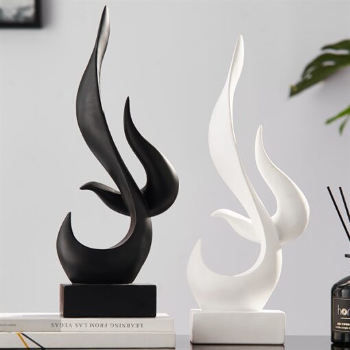 Decor ngọn lửa chim thú đen 1