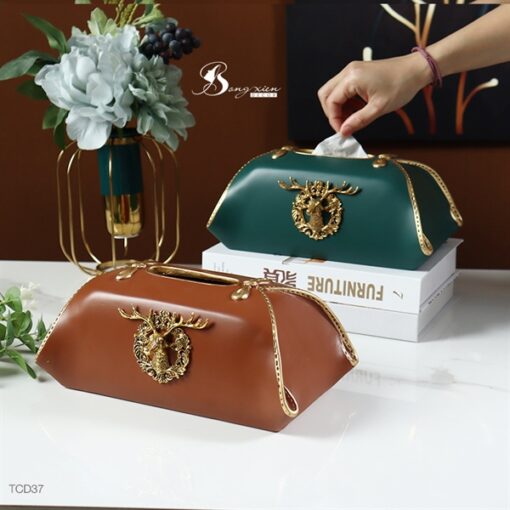Hộp đựng giấy hươu nổi màu xanh 5