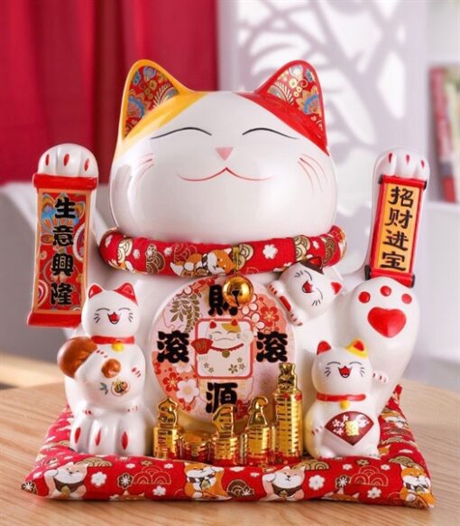 Mèo vẫy màu trắng 29 cm 1