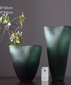Bình loe móp miệng sọc xanh lục M 5