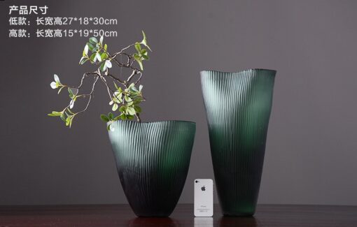 Bình loe móp miệng sọc xanh lục M 3
