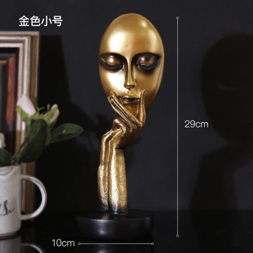 Decor tượng mặt nạ vàng (S) 1