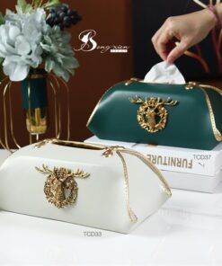 Hộp đựng giấy huơu nổi màu trắng 7