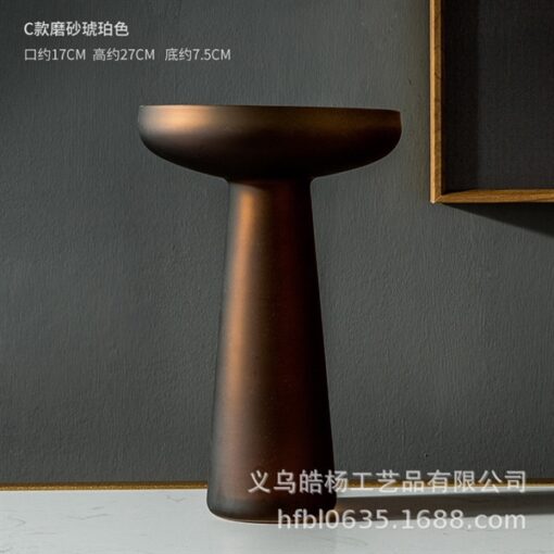 Bình TT thân trụ miệng tròn màu hổ phách 1