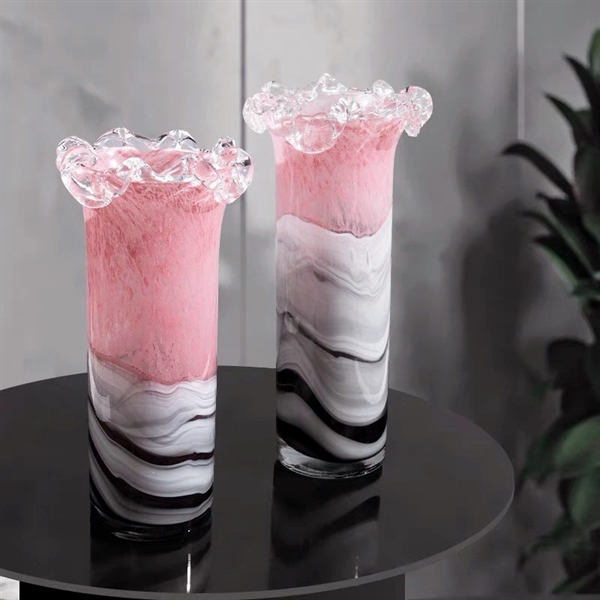 Bình TT hồng lượn sóng miệng lá sen (L) 4 Bình TT hồng lượn sóng miệng lá sen (L) 3