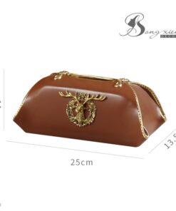 Hộp đựng giấy hươu nổi màu cam 8 Hộp đựng giấy hươu nổi màu cam 7