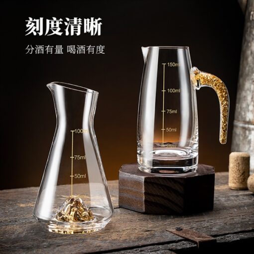 Cốc thủy tinh tay cầm vàng 150ml 1