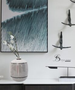 Bình sứ trụ sọc đen trắng 11