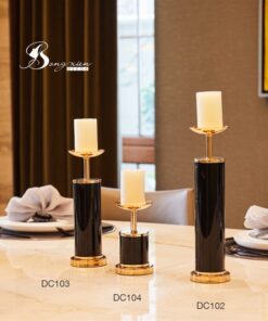 Decor Chân nến vàng đen S 17