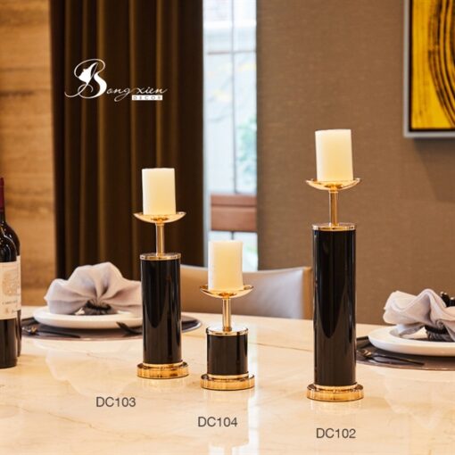 Decor Chân nến vàng đen S 9