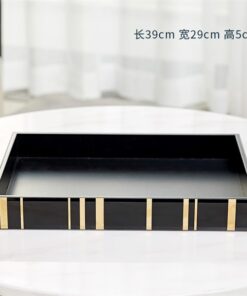 Decor khay cường lực đen sọc vàng 11
