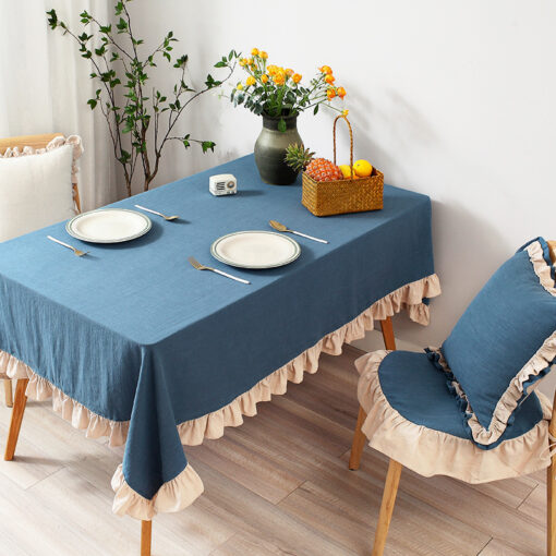 KTB vintage viền bèo màu xanh dương 85*85 1