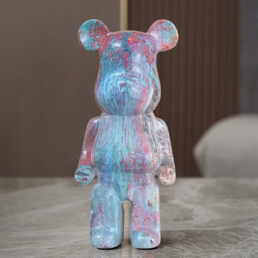 Gấu bearbick loang xanh hồng 1