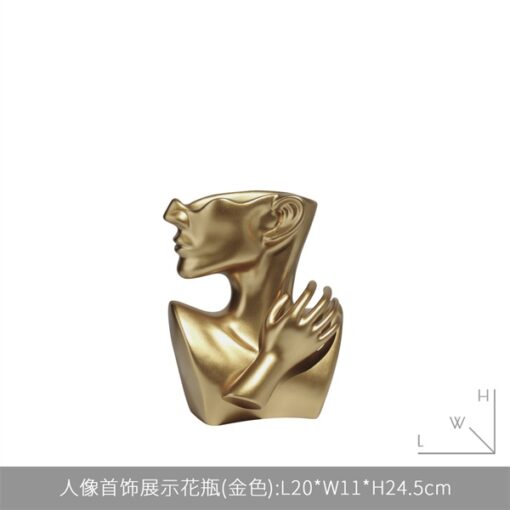 Tượng đầu gốm có tay (vàng) 3