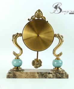Đồng hồ để bàn bằng đá cẩm thạch họa tiết hoa hồng 13