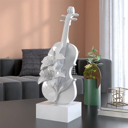 Decor đàn violin màu trắng 1