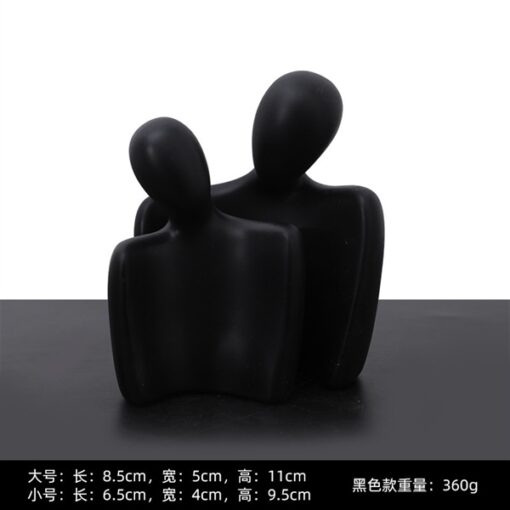 Decor cặp đôi tình nhân màu đen (S) 1