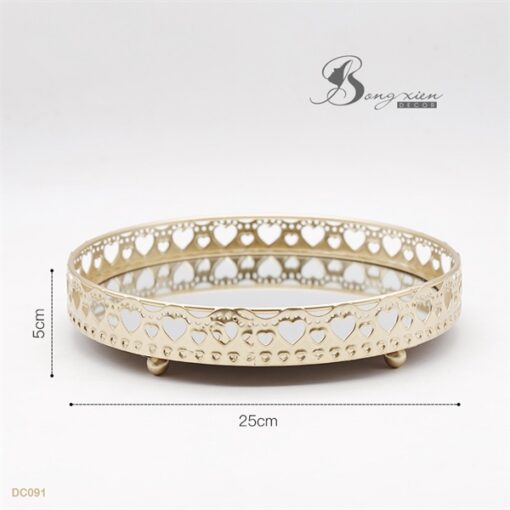 Khay mỹ phẩm tròn mặt gương (M) 1