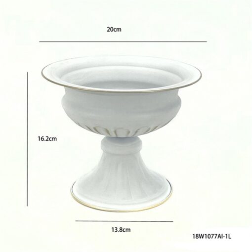 Bình sắt miệng tròn trắng (L) 1
