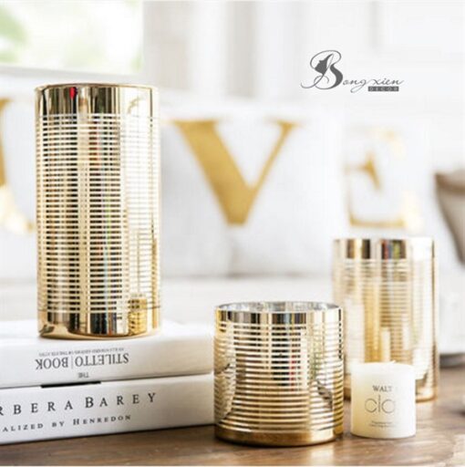Bình trụ gương vàng sọc ngang M 3