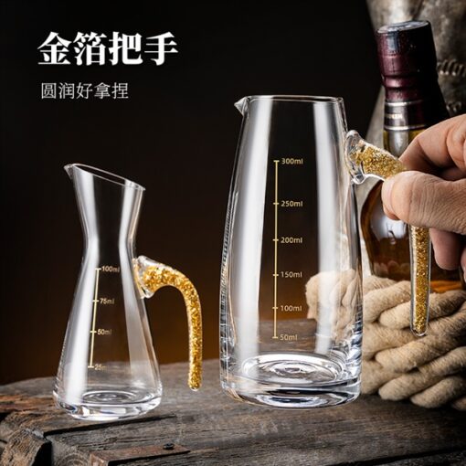 Cốc thủy tinh tay cầm vàng 300ml 1