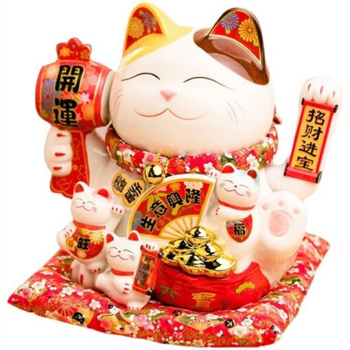 Mèo vẫy màu trắng 23 cm 1